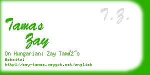 tamas zay business card